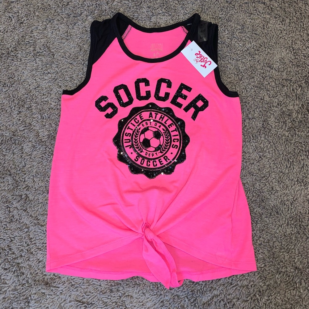 Justice soccer top new with tags